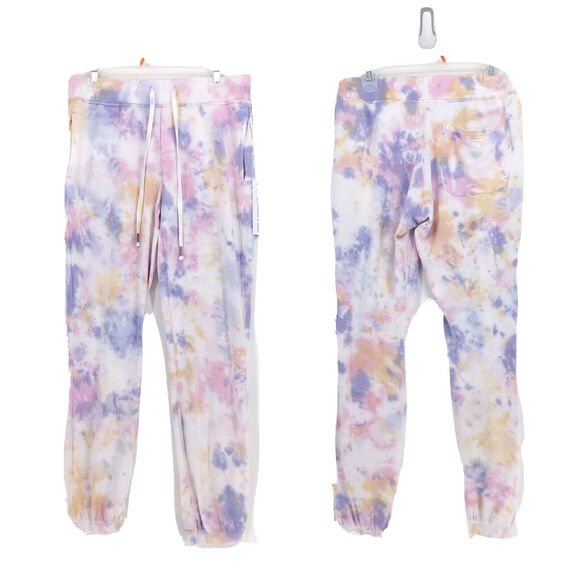YFB Young Fabulous Broke Women M Juliette Tie Dye Joggers Drawstring Pastel NEW - Picture 1 of 7